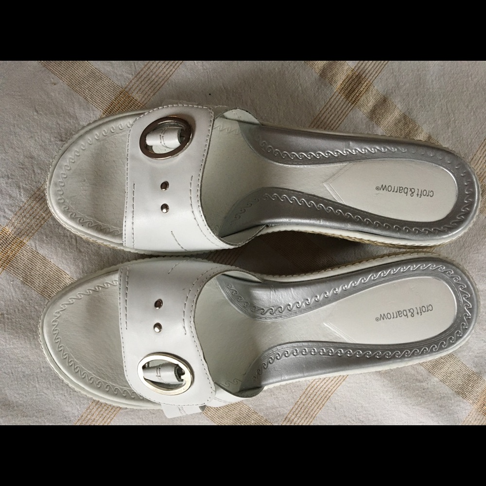 🎁2/$12 NWOT 7 1/2M LEATHER SANDALS BY CROFT & BARROW - Picture 6 of 9